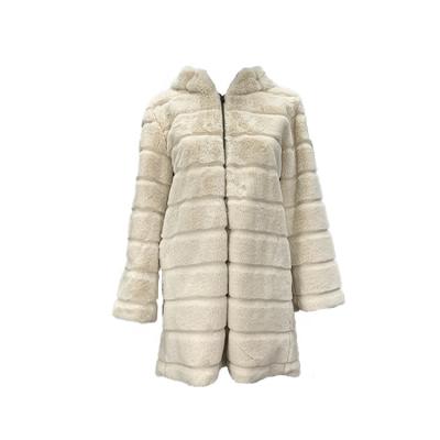 China Zipper/faux fur top jackets/puff coats women ladies long faux dry clean ivory white version of fur coat 2021 for sale