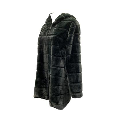 China Zipper/Faux Fur Seal/Fur Coat Hot Style 2021 Dry Clean Black Faux Fur Jacket Ladies Coats Stripper Coat Long for sale