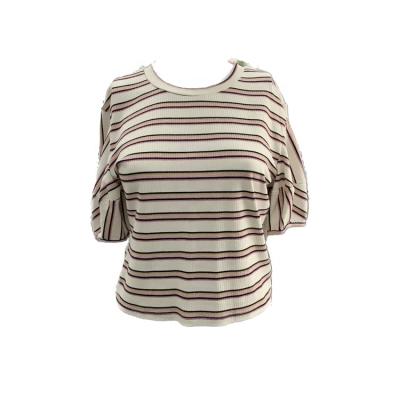 China Breathable Ladies Stripe Tops Knit Tops For Spring Summer Wholesale Price for sale