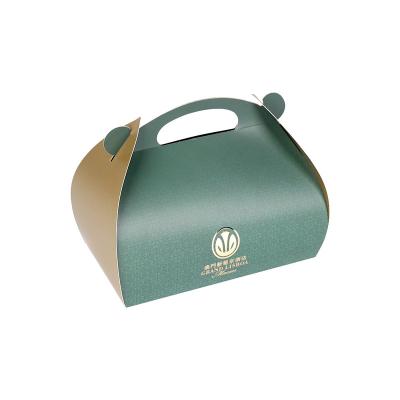 China Wholesale Disposable High Quality Colored Custom Cake Box Paper Food Grade Packaging Boxes With Handle for sale