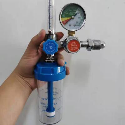 China Hospital Medical Single Stage Oxygen Pressure Regulator with Oxygen Flowmeter and Humidifier Bottle for sale