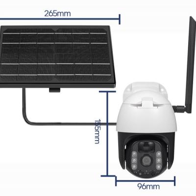 China Wireless pir PTZ camera siren 4g sim card wifi IP wifi lte cctv camera solar dome cam built-in cctv camera with low power consumption for sale