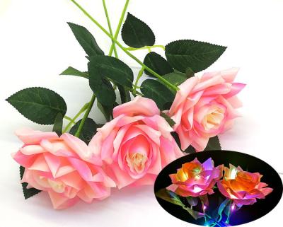 China Decoration Net Celebrity Simulation Roses Glowing Chinese Valentine's Day Gift Rose Gift for sale