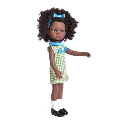 China Luxury Vinyl Baby Girl - African Black Reborn Baby Dolls Silicone For Sale 14.5 Inch Black African Doll Kids Toy for sale