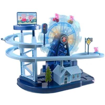 China China Ferris Wheel Boy Piggy Electric Climbing Stairs Rail Car Toy Peggy Up And Girl Piggy Toy for sale