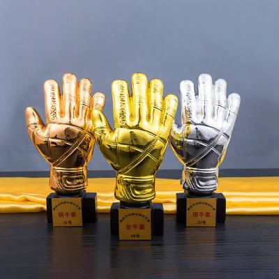 China Non-Profit Organizations Football Trophy Resin Sports Awards Gold Silver Copper Bronze Customized Logo Trophy for sale