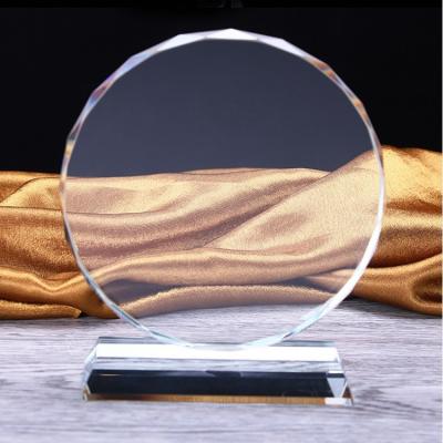 China Classic Style K9 Crystal Circle Round Customized Design Crystal Glass Awards For Souvenir Europe Gifts for sale