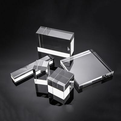 China Europe Crystal Square Glass Pillar Photography Support Shooting Props Props Crystal Square Pillar Thin Block Cube for sale