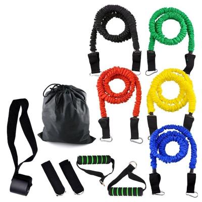 China Pull Rope 11 Pcs Resistance Bands Set Elastic Resistance Bands Elastic Adjustable Fitness for sale