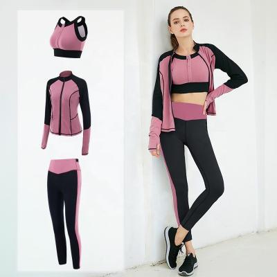 China SKIRTS woman design tennis wear zipper new 3 piece set sport suit fashion fitness running set for sale