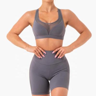 China New Breathable Hot Selling High Waist Fitness Shorts Yoga Clothes Running Set 2 Piece Set for sale