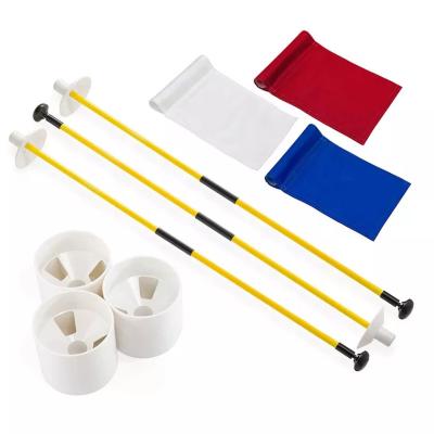 China Custom Practice Golf Course Mini Golf Flag Stick Set With Golf Hole Cup For Practice Putting Green Set for sale