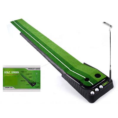 China 2.5M/3M Indoor Golf Putting Mat Portable Putting Green Golf Mat With Automatic Return Function Mini Ball Golf Practice Training Aid 2M for sale