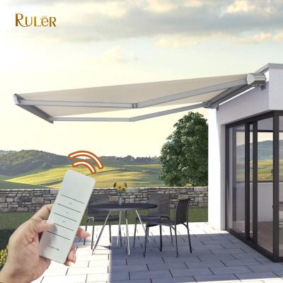 China Retractable Folded Aluminum Awning Terrace Tent Arm Tent Garden Gazebo Anti-UV Cassette Full Motorized for sale