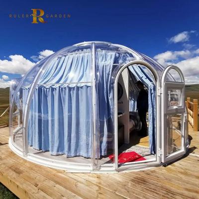 China Customized Design Transparent PC Sheet 360 Degree Full Dome Tent Fireproof Bubble Hotel Room Transparent Sound Insulation for sale