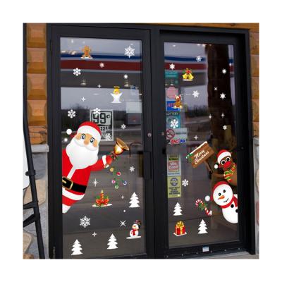 China Creative Window Sticker Cartoon Christmas Wall Stickers Window Store Glass Doors And Windows Decoration Removable Stickers for sale