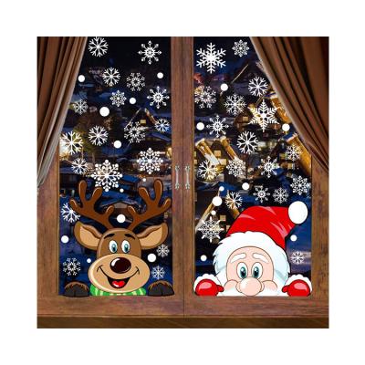 China Window Sticker Christmas Window Decorations 4 Sheets Window Stickers PVC Doubled-Sided Window Stickers for sale