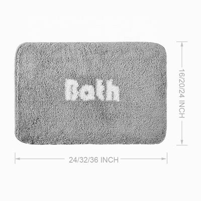 China Sustainable Customized Anti Slip Absorb Water Bathroom Mat Plush Microfiber Bath Mats for sale