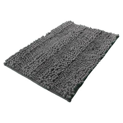 China Durable Chenille Bathroom Cover Non Slip Luxury Water Absorbent Soft Plush Shaggy Bath Mat for sale