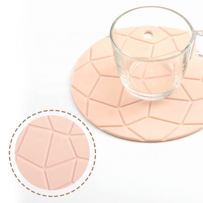 China Durable Heat Resistant Anti Slip Coaster Table Decoration Silicone Glass Cups Coasters for sale