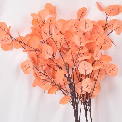 China Wholesale Realistic Pretend Artificial Flower and Plant Simulation Flower Bouquet Eucalyptus Apple Leaves for Home Weeding Decoration for sale