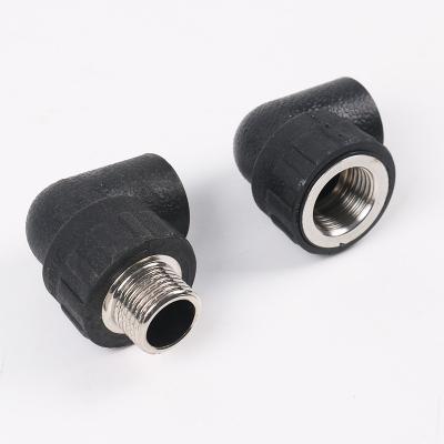 China Corrosion Resistant HDPE Pipe Fittings Socket Male Female Elbow For Connecting Pipe Tube for sale