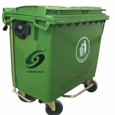 China Viable Pedal Classified Trash Can 660 Liter Plastic Waste Bin for sale