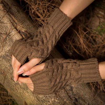 China Autumn And Winter Lovers Half Finger Mittens Women's Men's Women's Warm Knitting Typing Woolen Thickened Gloves Small Figure-8 for sale