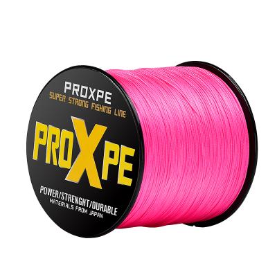 China PROXPE 500m1000m 300M Japan 10-80LB Multifilament Pe Braid 4 Strands High Tensile Fishing Line for sale