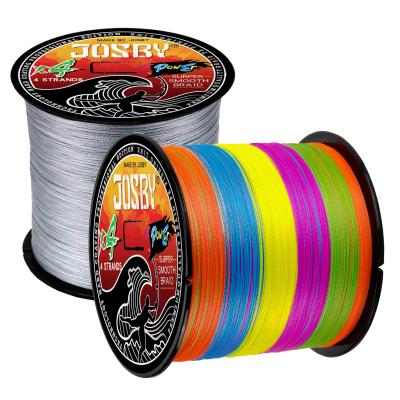 China JOSBY High Tensile 4 Strands 300M Yarn PE Japanese Multifilament Fly Carp Floating Woven Braided Fishing Line for sale