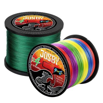 China JOSBY PESCA 4 Super Strong Green Multicolor PE Multifilament Braided Fishing Line 500M Strands 500M Multifilament for sale