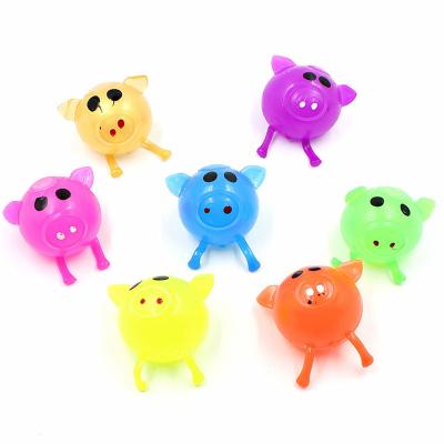 China Funny Educational Toy H623 Soft TPR Hot Selling 2020 High Quality Colorful Pig Head Toys Sprinkle Splat Ball Toys For Children Play for sale