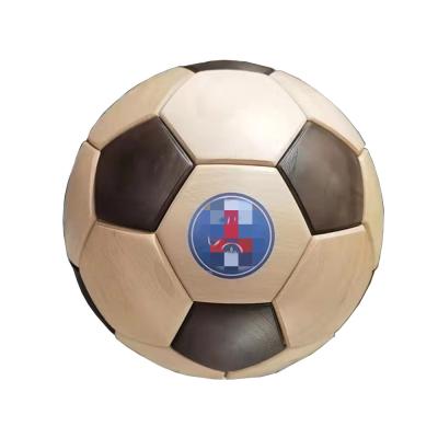 China MAZEL Handmade Bulk Soccer Ball For Decoration Youth And Adult Handmade China Opener Diy Wooden Soccer Balls For Kids for sale