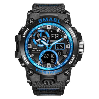 China Date Mens Automatic Digital Watches For Men Dual Display Sports Military Watch 50M Waterproof Clock Alarm Quartz Wrist Watch for sale