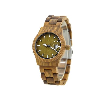 China Live Hot Sale Men's Day/Date Quartz Wooden Watch Fashionable Multifunctional Wooden Watch for sale