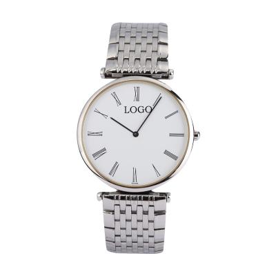 China New Cattle Water Resistant Needle Goddess Exclusive Couple Belt 2 Pin Leisure Steel Quartz Watch for sale