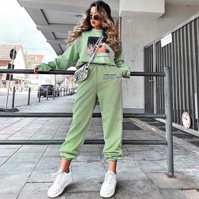 China Letter Waist Anti-Static Casual Printed Elastic Sweatpants Women Track Thick Trousers Cotton Jogger Pants 2021 for sale