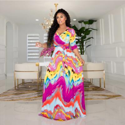 China Factory Wholesale Pluse Size Dresses Women Elegant 2021 High Quality Washable Lady for sale