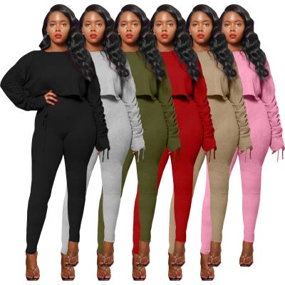 China QUICK DRY fashion long pant two piece pants suits 2 piece women trotter casual sport tracksuit for sale