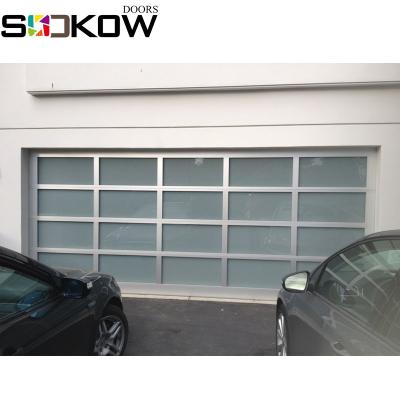 China Security Garage Sectional Aluminum Glass Door Aluminum Glass Panel Door for sale