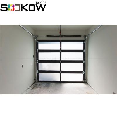 China Automatic Most Popular 9x7 Aluminum Glass Garage Door Price for sale