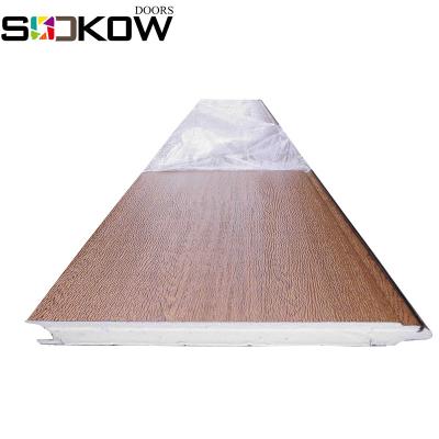 China Pinch Resistant Garage Door Panels / Door Panels Sale For Door / Garage Sandwich Panels In Wood Grain for sale