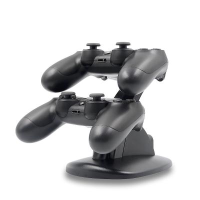 China Hot Selling ABS USB Charging PS4 Controller For DualShock Holder Double Gamepad Controller Stand Game Twin Holder for sale