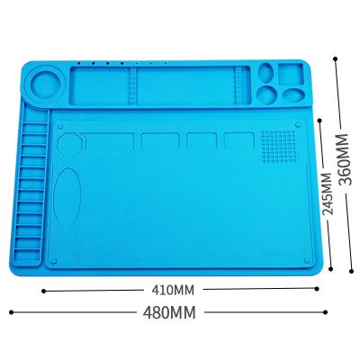 China Silicone Magnetic Pad BGA Heat Insulation Mat 480*360mm Project Repair Station Maintenance Electric Soldering Rig With Screw Location Mat for sale