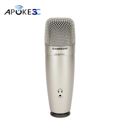 China Samson C01U PRO USB Microphone Headset Studio Condenser Microphone with 3.5mm Zero Latency Jack Monitoring for sale