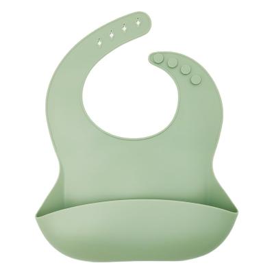 China Sustainable Baby Silicone Soft Safe Bibs Reusable Waterproof Baby Bib For Kids for sale