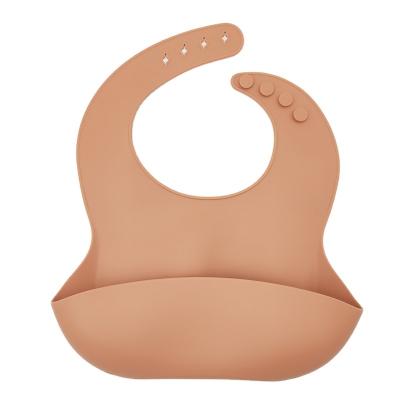 China Hot Sale Bpa Baby Food Silicone Bib Simple Reusable Washable Eco Friendly Sustainable Grade Baby Bib for sale