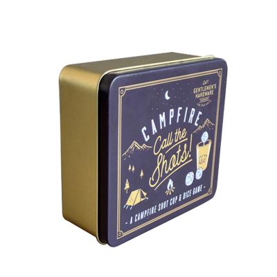 China Gift & Custom Coffee Tin Box With Lid Tea Logo Iron Box Metal Square Tin Can Candy Cookie Chocolate Craft for sale