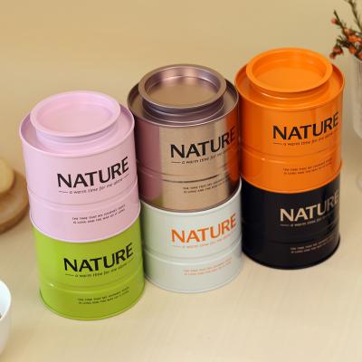 China Food Manufacturer Stacked Custom Printing Round Christmas Tins Cookie Tea Tin Cans for sale