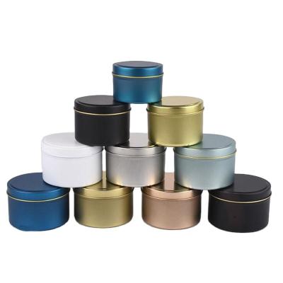 China Gift & Wholesale Candle Tin Metal Container Rose Gold Matte White Black Empty Round 2oz 4oz 6oz 8oz craft candle tin box for sale